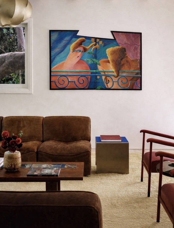 Image 1 of Vintage Postmodern Artwork Diptych Painting