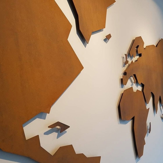 Image 1 of Geomundi map corten steel
