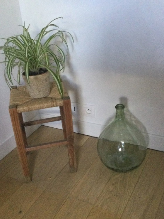 Image 1 of Brutalist stool with a woven seat