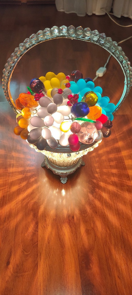 Czech Art Deco Fruit Basket Lamp