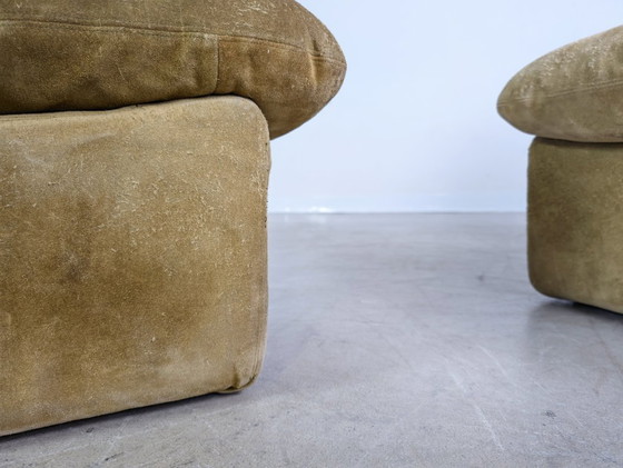 Image 1 of Set of 2 Space Age armchairs three-point - COR Luigi Colani suede