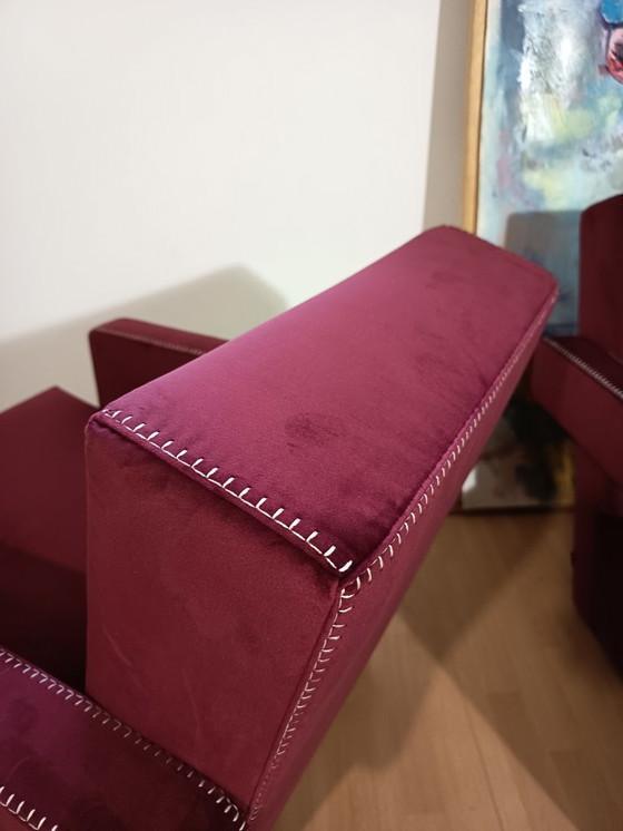 Image 1 of CASSINA 2X Poltrone 637 UTRECHT  (NUOVE MAI USATE) in Velluto 13L Ortigia/Plum con Cuciture in filo Naturale a punta Cavallo