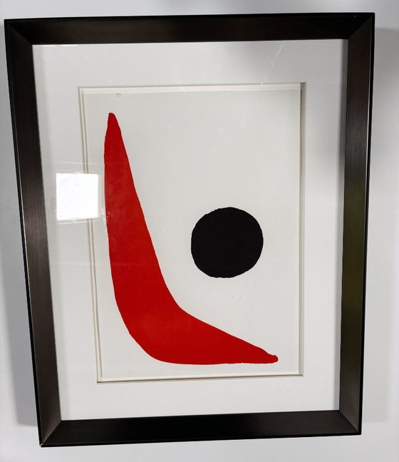 Image 1 of Original-Lithografie • Rot-schwarze Komposition • Alexander Calder • 1965