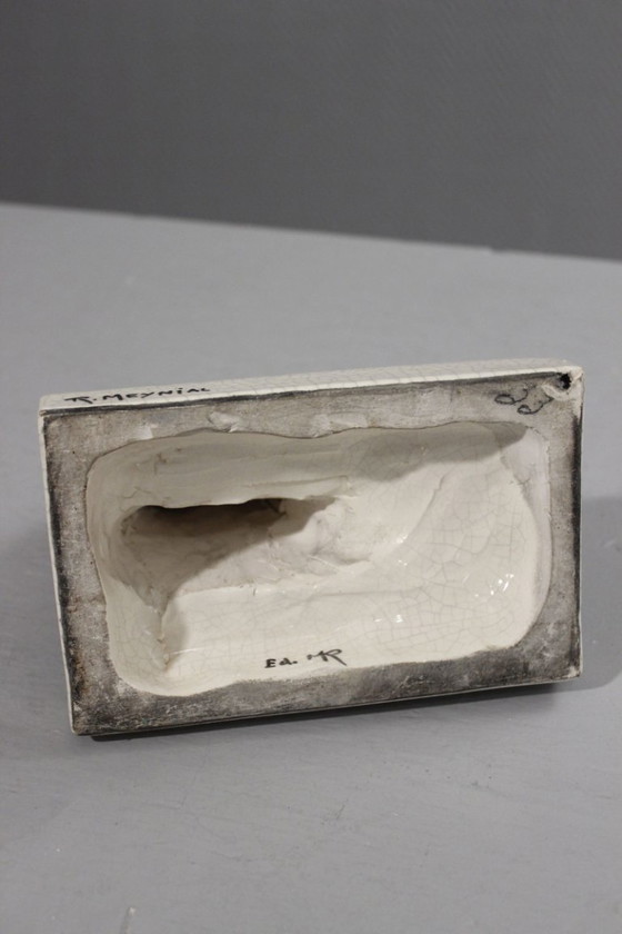 Image 1 of René Meynial - Cracked Art Deco Period Charging Aries France 1930s