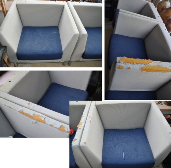 Image 1 of Set di 5 divani monoposto di design Knoll modello Eastside designer Ettore Sottsass (4 con poggiatesta e 1 senza)