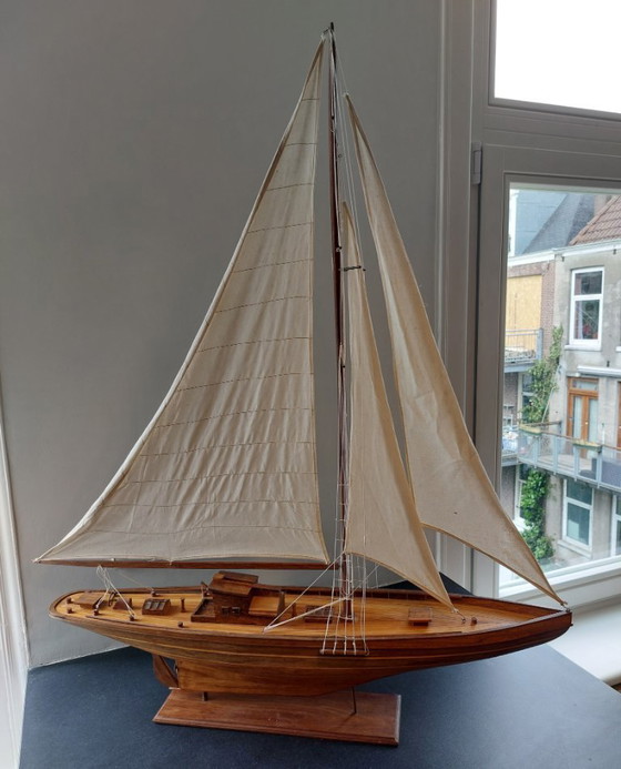 Image 1 of Vintage handgemaakt houten modelschip – Shackleton's Endurance (96 cm)