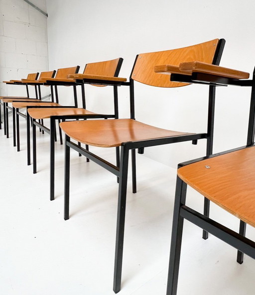 Set aus 6 stapelbaren Stühlen von Gijs van der Sluis, 1970er Jahre