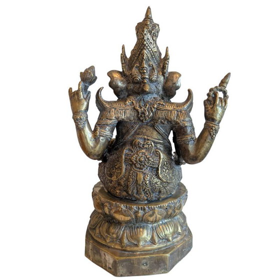 Ganesha con Buda coronado – bronce dorado antiguo, estilo jemer – lote 152 – Esculturas, Bronze (photo 5 of 10)