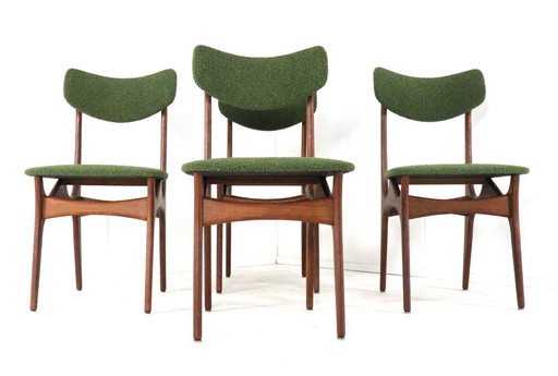 Set 4 vintage eetkamerstoelen stoelen gestoffeerd