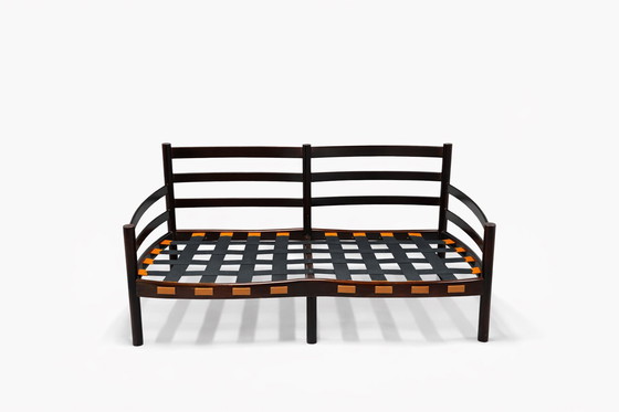 Image 1 of Divano vintage a 2 posti di Sven Ellekaer – design danese – palissandro e pelle color cognac