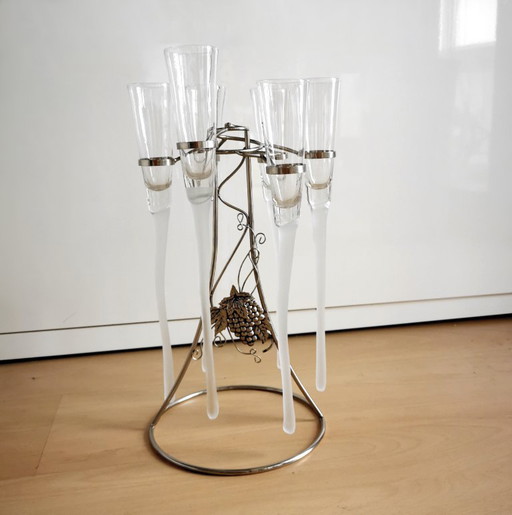 BICCHIERI DA CHAMPAGNE VINTAGE CON SUPPORTO