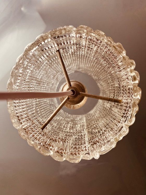 Image 1 of Unique! Kalmar Franken 60s ice glass pendant lamp