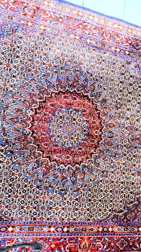 Image 1 of Antiek origineel Isfahan Perzisch oosters tapijt handgeknoopt 300x205cm TOP conditie zijde op nieuwe wol uniek