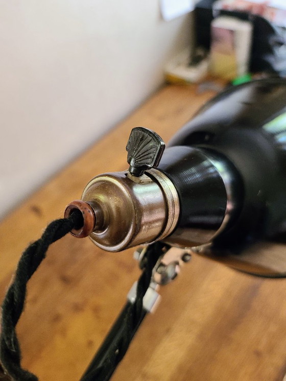 Image 1 of Fully restored black Mazda 1930-40 architect lamp