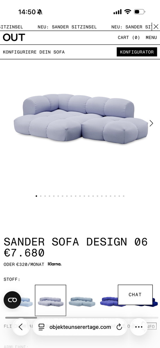 OUT Objekte Unserer Tage Sander Sofa - Modulair Design – 2 zitsbanken, Textile