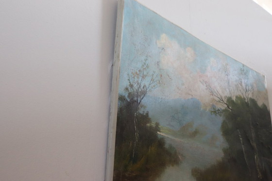 Image 1 of Antike Landschaft, Ölgemälde auf Leinwand, 19. Jahrhundert