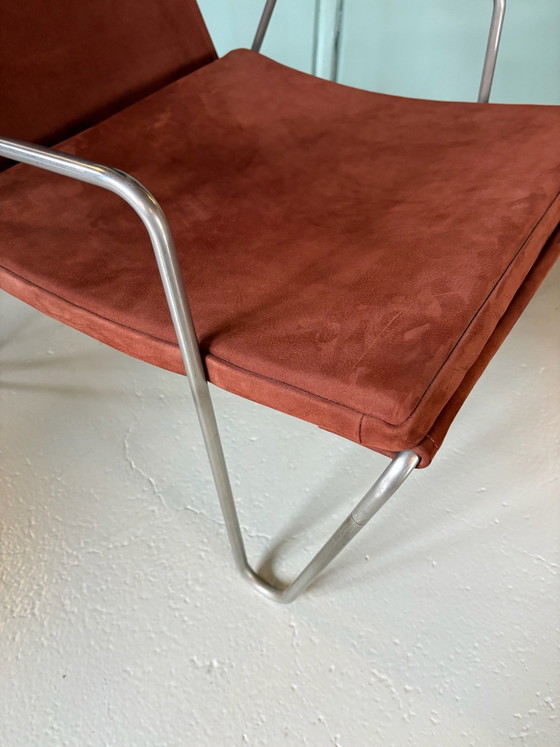 Fritz Hansen Bachelor Chair Verner Panton, Fauteuils, Leer, Metaal, Bruin (foto 9 van 12)