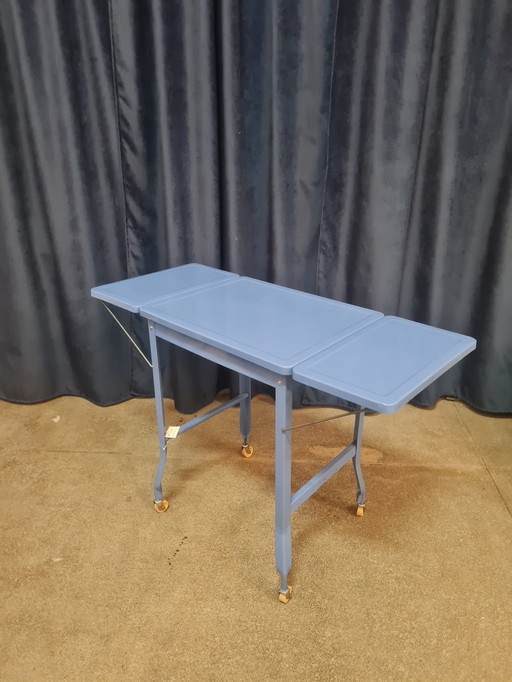 Mid-Century Modern Folding Metal Kitchen Table 