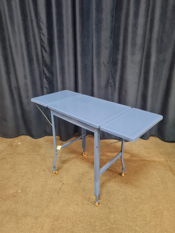 Image 1 of Tavolo da cucina pieghevole in metallo, moderno e di metà secolo