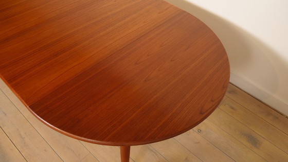 Image 1 of Table de salle à manger ronde vintage | extensible | teck | 130 - 240 cm