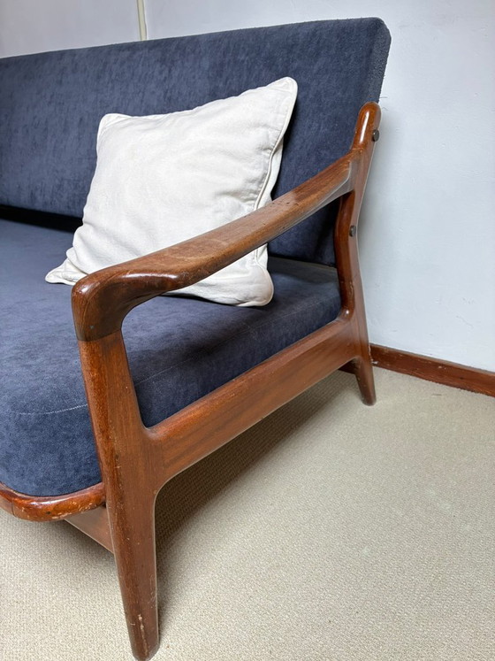 Zeldzame slaapbank van Louis van Teeffelen voor Wébé, ca. 1960 – Slaapbanken, Textile, Wood (photo 7 of 12)