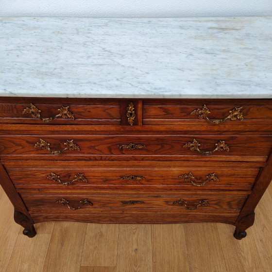 Image 1 of Vintage Antique sideboard, dresser, chest of drawers, bathroom vanity with marble top