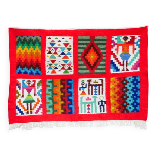 Vintage Berber Kilim, traditioneel wandtapijt uit de populaire kunst van Gafsa