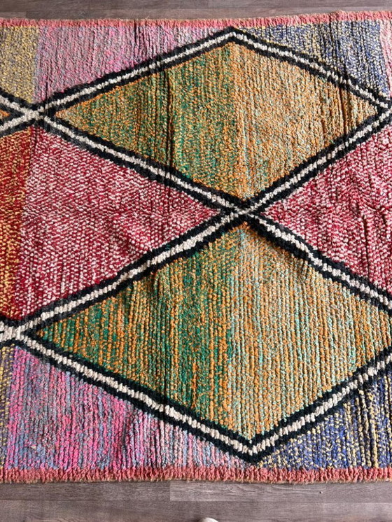 Image 1 of Mehrfarbige Berber-Tapis aus Leinen, 250 cm x 150 cm