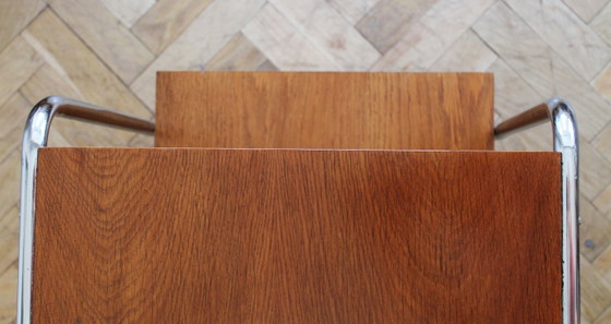 Image 1 of Modernistische bijzettafel van buisvormig staal uit de jaren 30 | Stijl van Marcel Breuer
