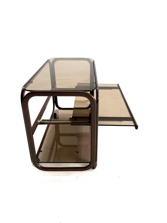 Vintage Smoked Glass & Metal Audio Furniture ‘80s – Consoles (photo 6 of 9)