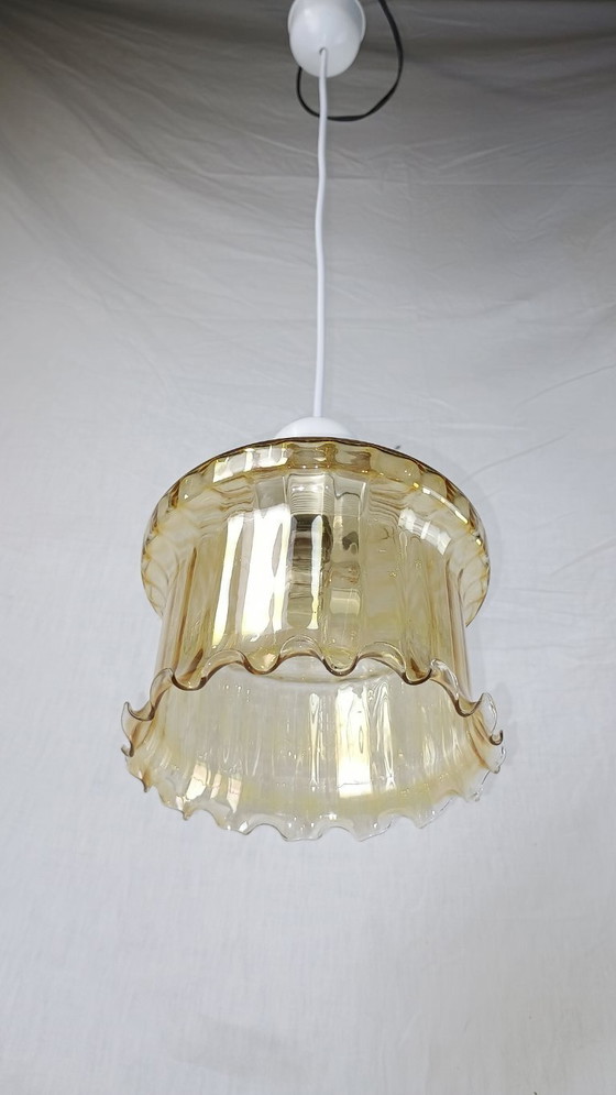 Image 1 of Venini Murano glazen hanglamp, Mid Century UFO, Space Age Atomic kroonluchter, vintage Italiaanse hanglamp, jaren 50