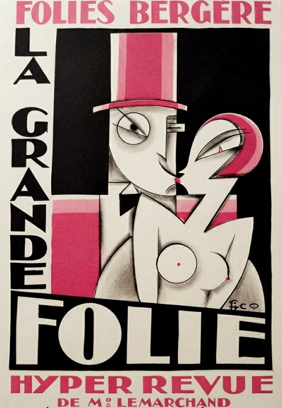 Maurice Pico – Folies Bergère – La Grande Folie – Druckgrafik aus den 1920er Jahren – Kunstdrucke, Paper (photo 4 of 6)