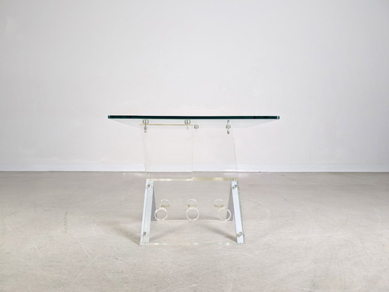 Image 1 of Table basse, verre acrylique, verre, design années 1970/1980, table d'appoint, espace