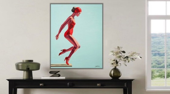 Image 1 of Der große Tauchgang - Öl auf Leinwand 81 x 65 cm