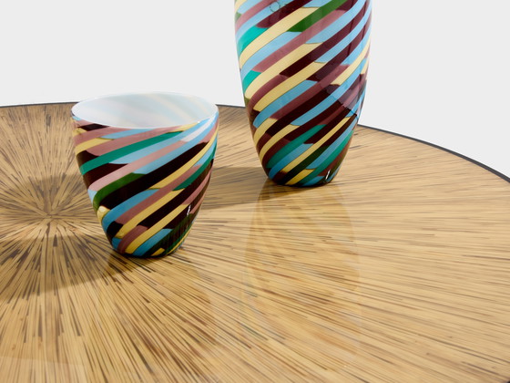 Image 1 of Couchtisch aus eingelegtem Bambus und Messing 1980