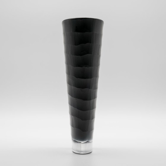 Image 1 of Vaso ovale in vetro nero Hutschenreuther EASY 20 cm, fatto a mano, modello postmoderno