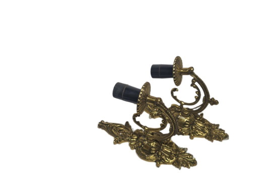 Vintage Rococco Wall Lamps, Poland, 1950s, Set of 2 – wandlampen, Brass (photo 2 of 8)