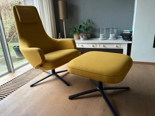 Sillón reclinable Vitra con otomana