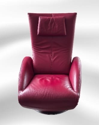 De Sede relaxfauteuil rood leer draaibaar