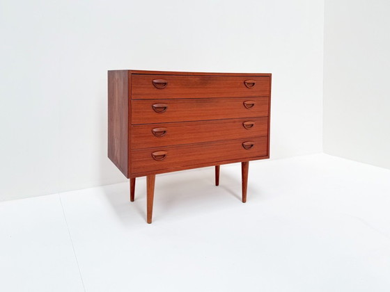 Image 1 of Kai Kristiansen Mid Century Deense teakhouten ladekast met 4 laden, jaren 60