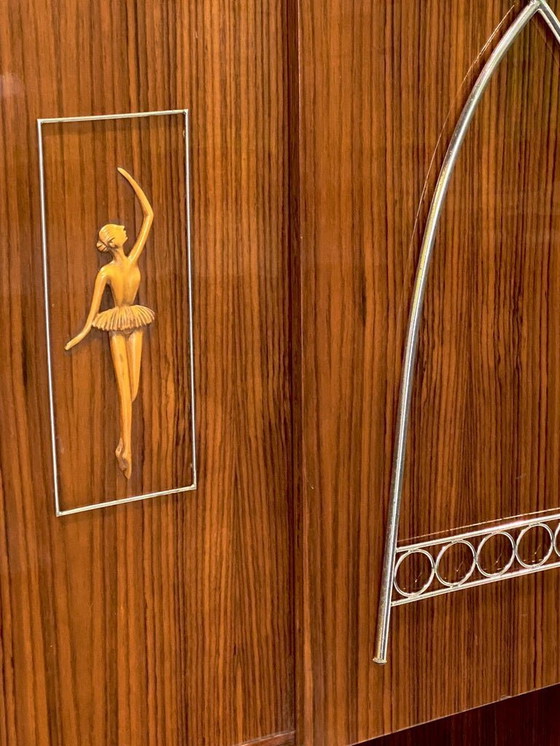 Image 1 of Mobiletto da parete / bar italiano con tavolo pieghevole