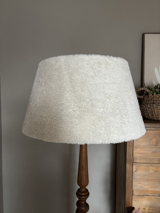 Image 1 of Lampada da terra vintage Japandi in legno