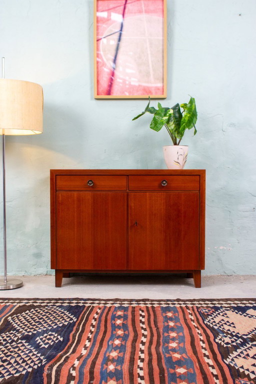 Vintage chest of drawers sideboard pattern ring teak nut mid century 60s