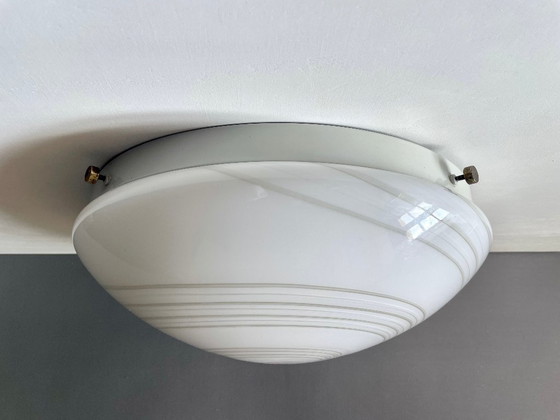 Image 1 of Murano art glass Swirled three-light large wall/ceiling lamp. Italy, 1980s.