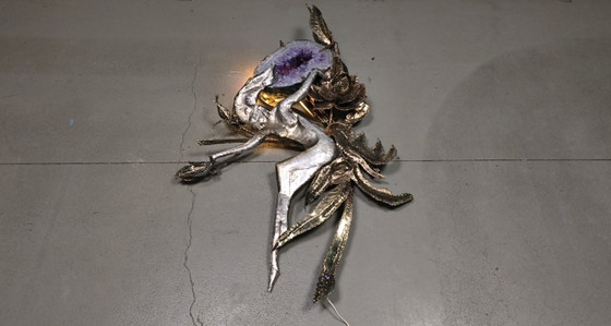 Image 1 of XL Illuminated amethyst wall sculpture by Marc D'Haenens, 1970s
