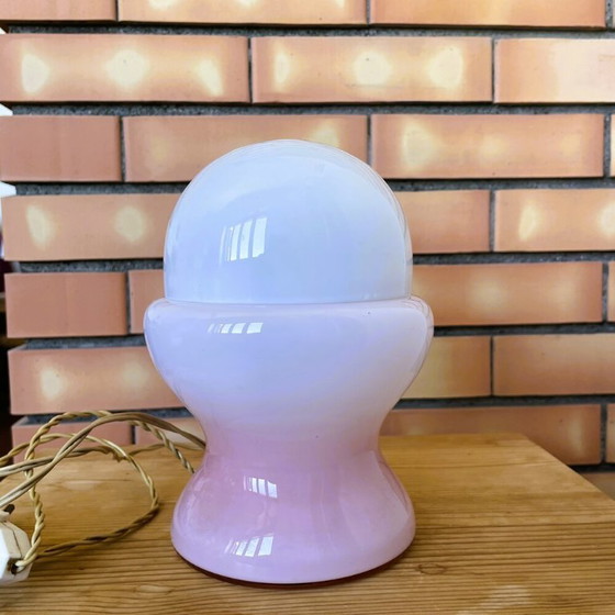 Space Age Pink Opaline Glass Accent Table Lamp, 1960s (photo 13 of 13)