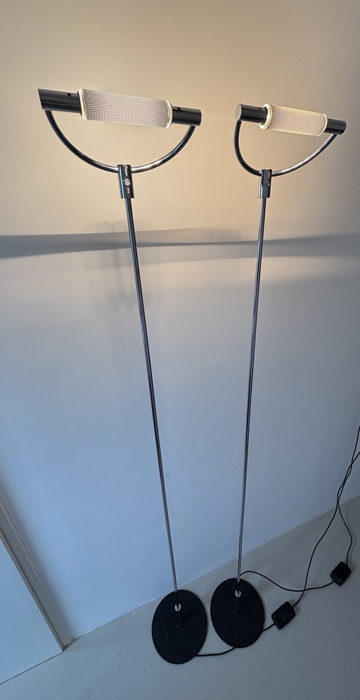 Set of two Cini & Nils Gradi Terra floor lamps designed by Franco Bettonica and Mario Melocchi