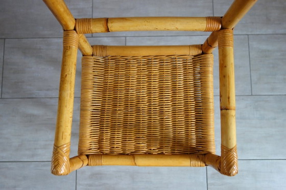 Vintage Rattan and Bamboo High Stool (photo 6 of 10)