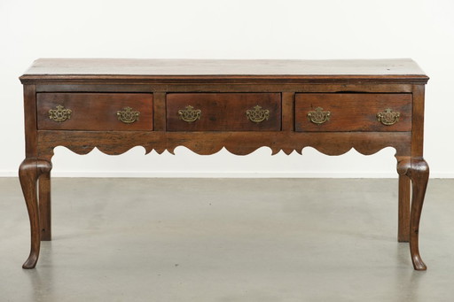 Antique English sideboard from the 18th century made of oak