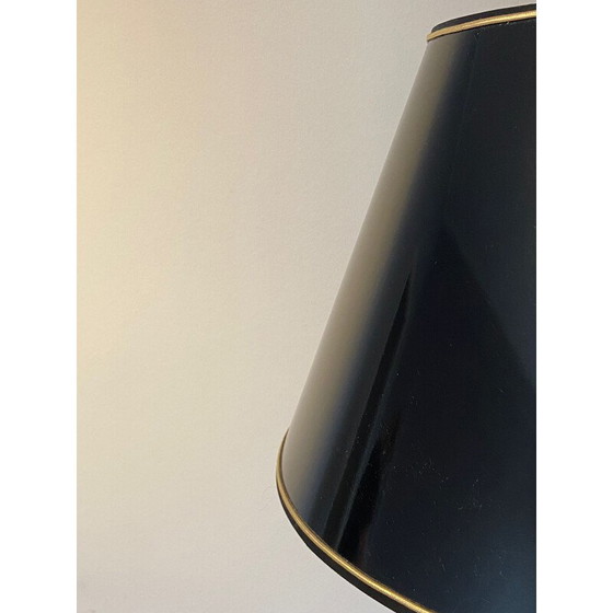 Image 1 of Vintage green lacquered porcelain table lamp, Italy 1970s